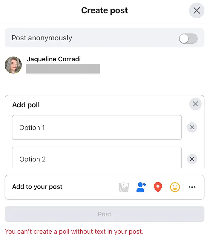 Facebook Poll